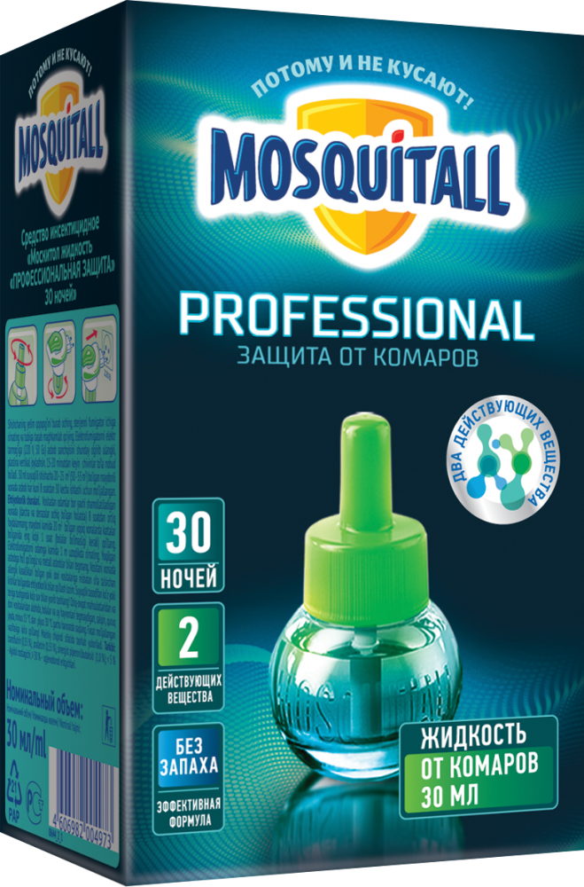 MOSQUITALL - Жидкость 30 ночей "Профессиональная защита" от комаров 30 мл